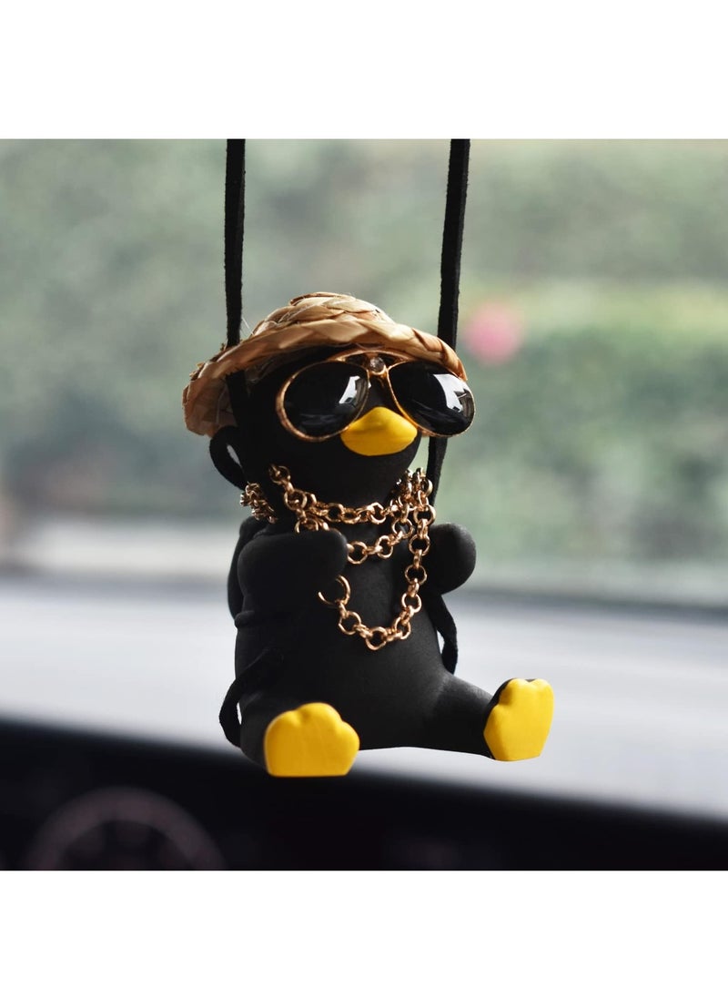 RATSAW Swinging Duck Car Hanging Ornament Cool Car Hanging Accessories for Rear View Mirror Cute Car Pendant Swinging Sunglasses Duck Hanging Swing  - Image 5