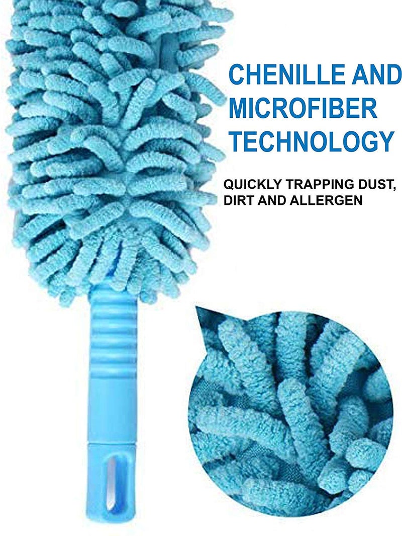 Dxent Multicoloured Cleaning Brush Feather Microfiber Duster Magic Dust Cleaner with Long Road Fit Home Office Cleaning Tools - Image 2