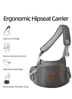 Baby Hip Carrier, Ergonomic Carrier, Capacity Pocket with Adjustable Waistband, Suitable for Newborn to Toddlers All-Seasons(Grey) - pzsku/ZA109FE49930624082F8DZ/45/_/1711680287/62792246-5e41-4367-a22e-a2b7b1714b60