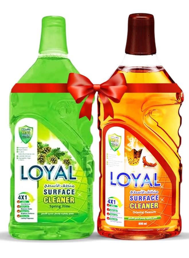 لويال منظف ​​أسطح، عبوتان سعة 800 مل، برائحة الكنز الشرقي ورائحة الربيع.