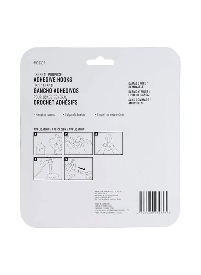 ACE 10-Piece Damage Free General Purpose Adhesive Hook with Strips Clear 2.2 x 3cm  - Image 2