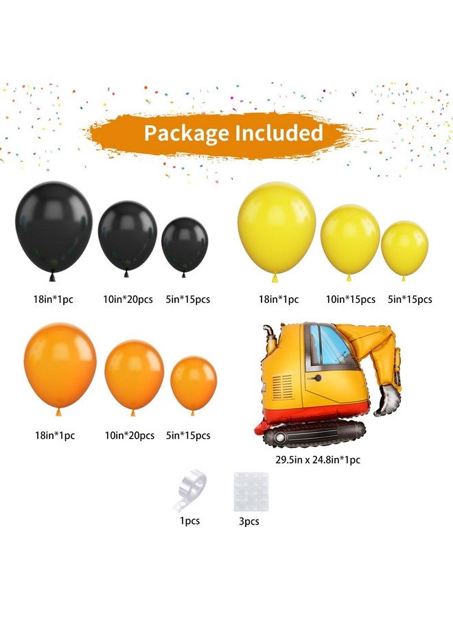 Sowide Construction Party Balloon Garland Kit, Construction Birthday Party Supplies Orange Black Yellow Balloon Garland with Truck Foil Balloon for Construction Quarantine Party Decorations - Image 2