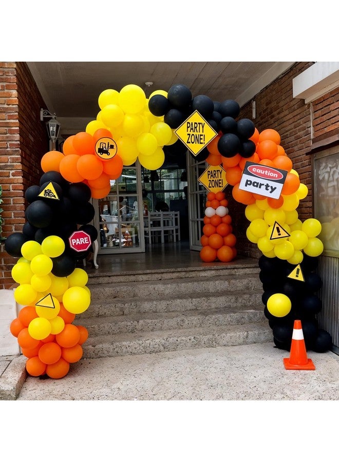 Sowide Construction Party Balloon Garland Kit, Construction Birthday Party Supplies Orange Black Yellow Balloon Garland with Truck Foil Balloon for Construction Quarantine Party Decorations - Image 4
