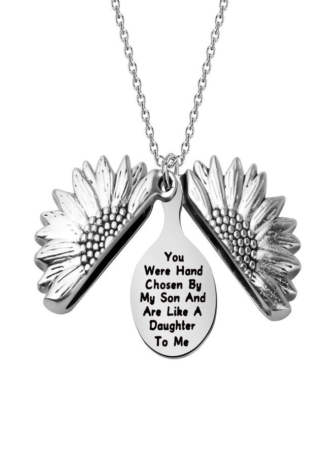 FEELMEM Sunflower Necklace Daughter In Law Gift You Were Hand Chosen By My Son And Are Like A Daughter Necklace - Image 1