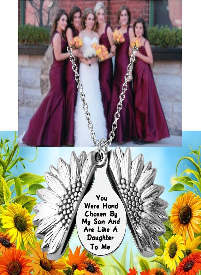 FEELMEM Sunflower Necklace Daughter In Law Gift You Were Hand Chosen By My Son And Are Like A Daughter Necklace - Image 5