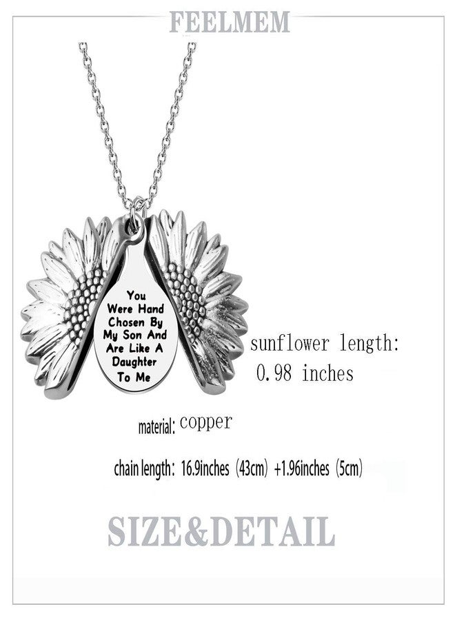 FEELMEM Sunflower Necklace Daughter In Law Gift You Were Hand Chosen By My Son And Are Like A Daughter Necklace - Image 2