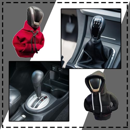 Plexaris Gear Knob Cover, Car Gear Knob Cover Set of 2, Red and Black Shift Knob Covers, Personalized Car Interior Accessories, Fun Gift for Car Enthusiasts - Image 5