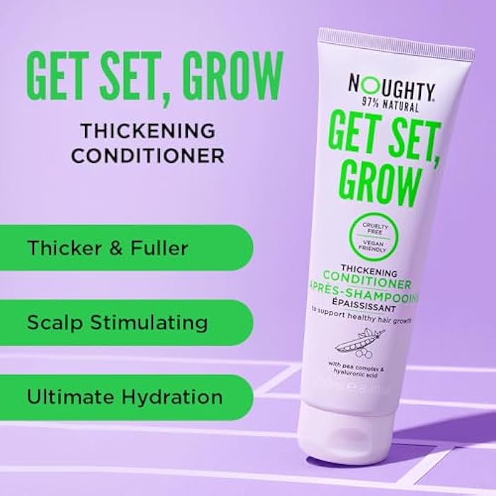 Noughty 97% Natural Get Set Grow Hair Thickening Conditioner, Green Robusta Coffee Beans and Piroctone Olamine to Optimise Scalp Health, Stimulate Roots and Promote Hair Growth 250ml - Image 2