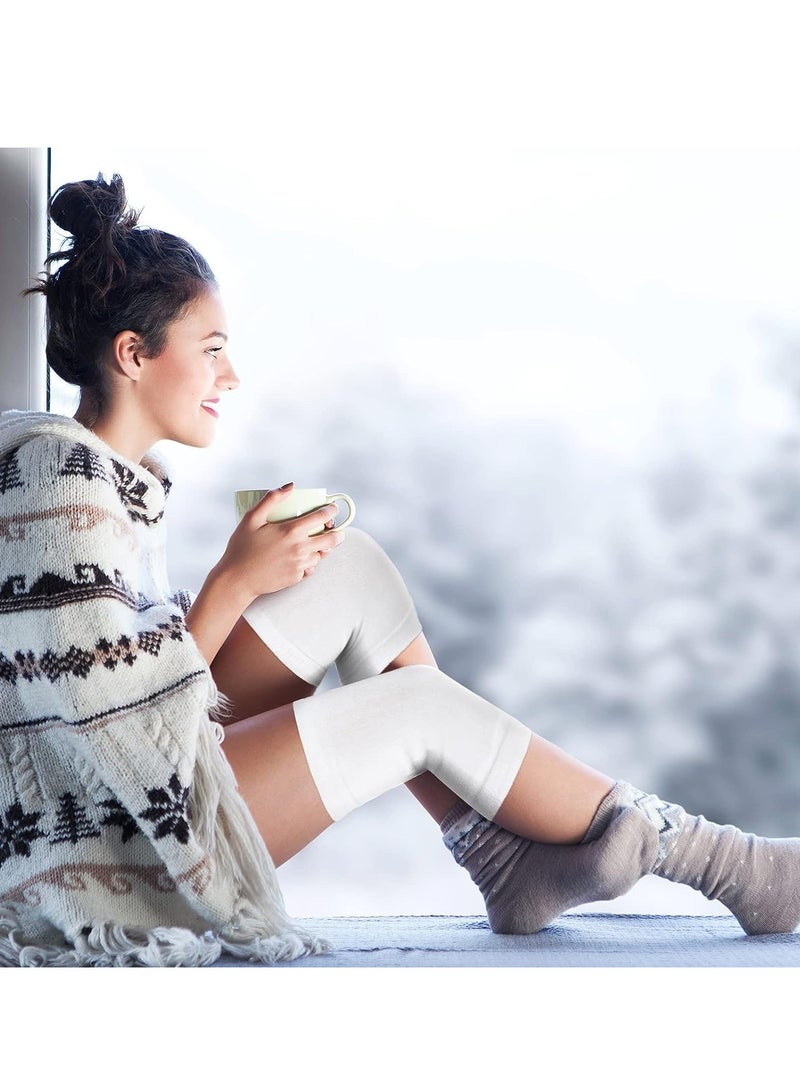 SYOSI 4 أزواج من دعامات الركبة للنساء والرجال، أكمام دعم ضغط الركبة للتزلج وركوب الدراجات والجري في الشتاء - Image 2