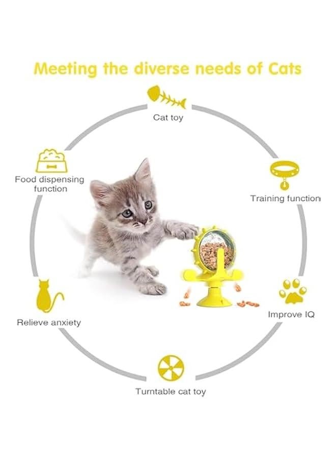 جهاز توزيع الطعام البطيء الدوران بكوب شفط قوي للقطط من دي إم جي لتدريب ذكاء الحيوانات الأليفة - تصميم دوار 360 درجة - Image 2