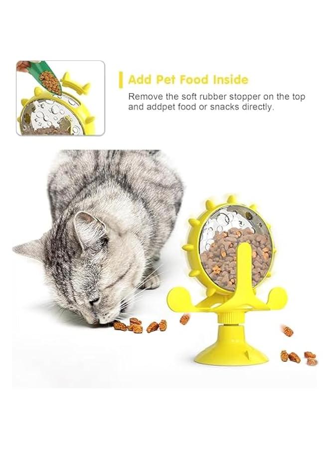 جهاز توزيع الطعام البطيء الدوران بكوب شفط قوي للقطط من دي إم جي لتدريب ذكاء الحيوانات الأليفة - تصميم دوار 360 درجة - Image 5