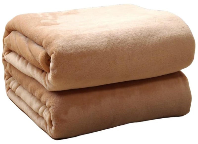 Fleece Blanket, Super Soft Bed Blanket Plush Cozy Fuzzy Lightweight Flannel Blankets for Bed, Sofa, Couch, Travel, Camping (Brown, 150x200CM) - Image 1