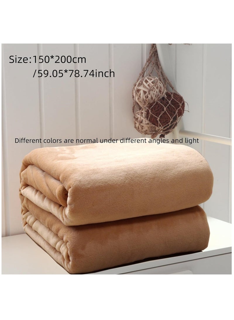 Fleece Blanket, Super Soft Bed Blanket Plush Cozy Fuzzy Lightweight Flannel Blankets for Bed, Sofa, Couch, Travel, Camping (Brown, 150x200CM)  - Image 5