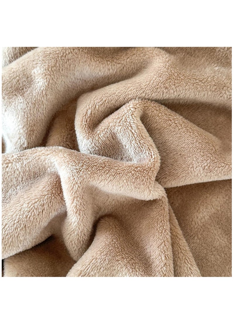 Fleece Blanket, Super Soft Bed Blanket Plush Cozy Fuzzy Lightweight Flannel Blankets for Bed, Sofa, Couch, Travel, Camping (Brown, 150x200CM)  - Image 3