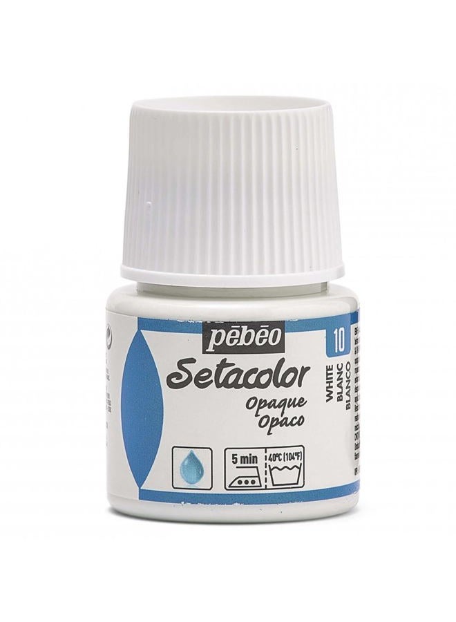 Pebeo طلاء قماش بيبو 295-010 سيتاكلور غير شفاف زجاجة سعة 45 مل، أبيض تيتانيوم 1.5 أونصة سائلة (عبوة من 1) - Image 1