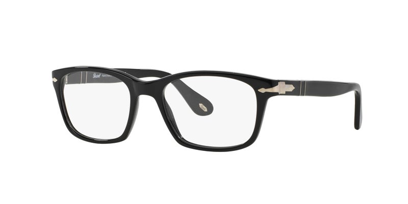 Persol Unisex PO3012V Square Prescription Eyewear Frames, Black/Demo Lens, 54 mm - Image 2
