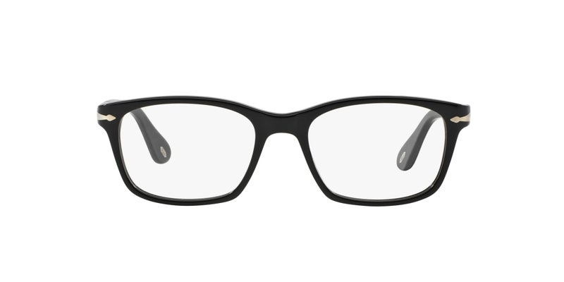 Persol Unisex PO3012V Square Prescription Eyewear Frames, Black/Demo Lens, 54 mm - Image 1