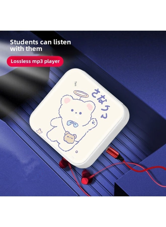 Generic - Simple Long Bar Cartoon Sports Mp3 Player Student Portable Music Player Card Set Digital Computer/mp3/mp3-Body Color:Yugui Dog-Memory Capacity:Host + 128M (with Card) + Packaging Box, Charging Cable, Headphones - Image 1