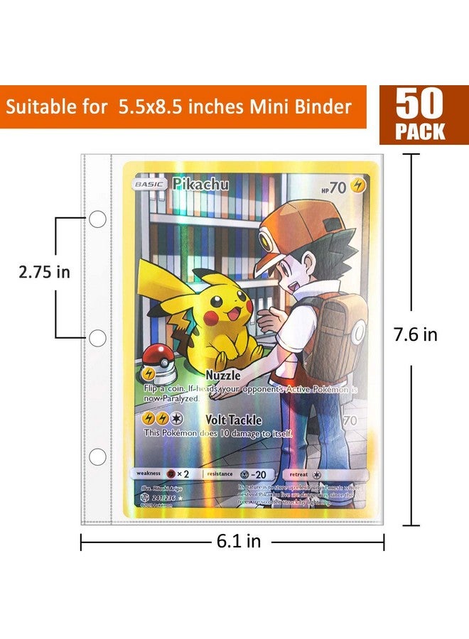 tutata Jumbo Card Sleeves Big Card Protector Sleeves for 3 Ring Binder - 50 Pack - Image 2