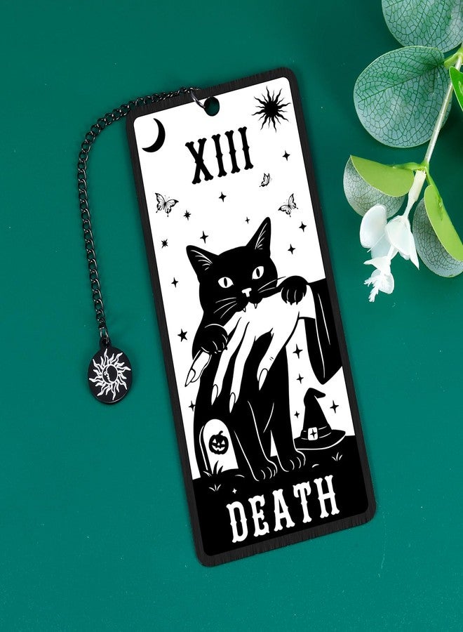 FOOZDEEVAAQ Gothic Bookmark Valentines Gifts for Him Her Girlfrirend Boyfriend Galentines Day Gifts for Women Friends Black Witchy Cat Gift for Girls Mystical Tarot Card Spooky Cat Gift for Cat Lovers Halloween - Image 2