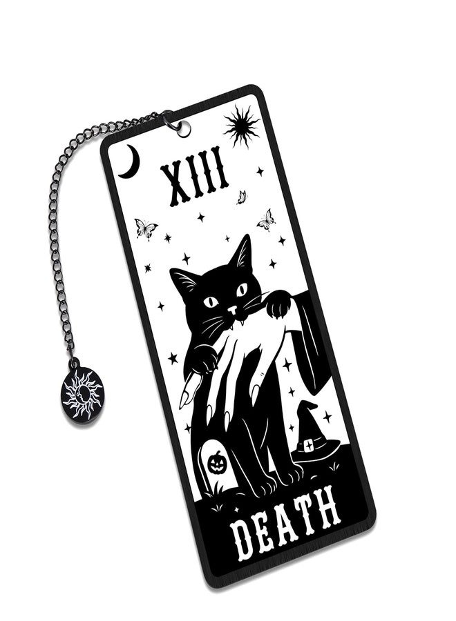 FOOZDEEVAAQ Gothic Bookmark Valentines Gifts for Him Her Girlfrirend Boyfriend Galentines Day Gifts for Women Friends Black Witchy Cat Gift for Girls Mystical Tarot Card Spooky Cat Gift for Cat Lovers Halloween - Image 1