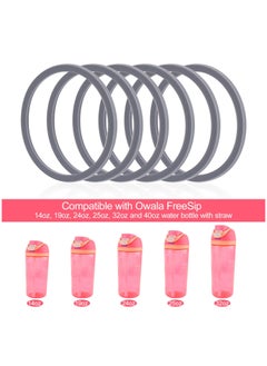 KASTWAVE 6 Pack Water Bottle Gasket Replacement for Owala FreeSip, Silicone Lid Seal O Ring Sealing Gaskets Replacement Parts Accessories Compatible with Owala Stainless Steel Cup (Grey)  - Image 4