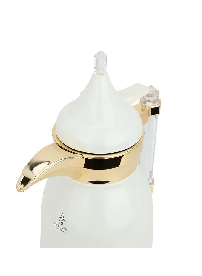 السيف غاليري طقم ترامس شهد السيف غاليري، 1 / 1 لتر، بيد شفاف، قطعتين، حافظة داخلية زجاج حراري، هيكل خارجي استيل - أبيض - Image 3