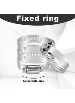 SAVITA 4pcs Pool Hose Adapter 1.5 to 1.25" with 8pcs Adjustable Stainless Steel Clamps, Double-Ended Swimming Pool Hose Adapter for 1.5 to 1.25" Connector (White)  - Image 4