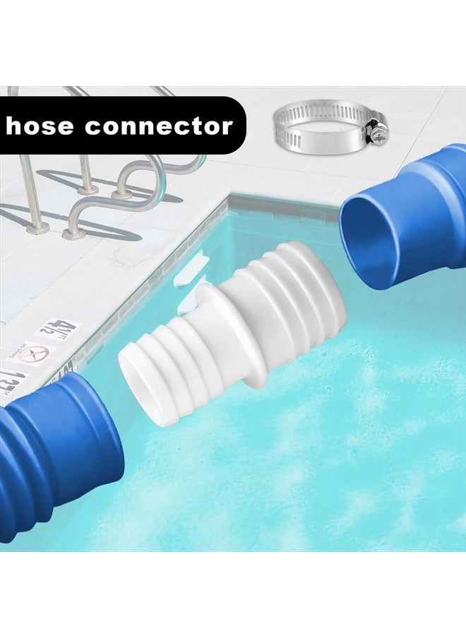 SAVITA 4pcs Pool Hose Adapter 1.5 to 1.25" with 8pcs Adjustable Stainless Steel Clamps, Double-Ended Swimming Pool Hose Adapter for 1.5 to 1.25" Connector (White)  - Image 5