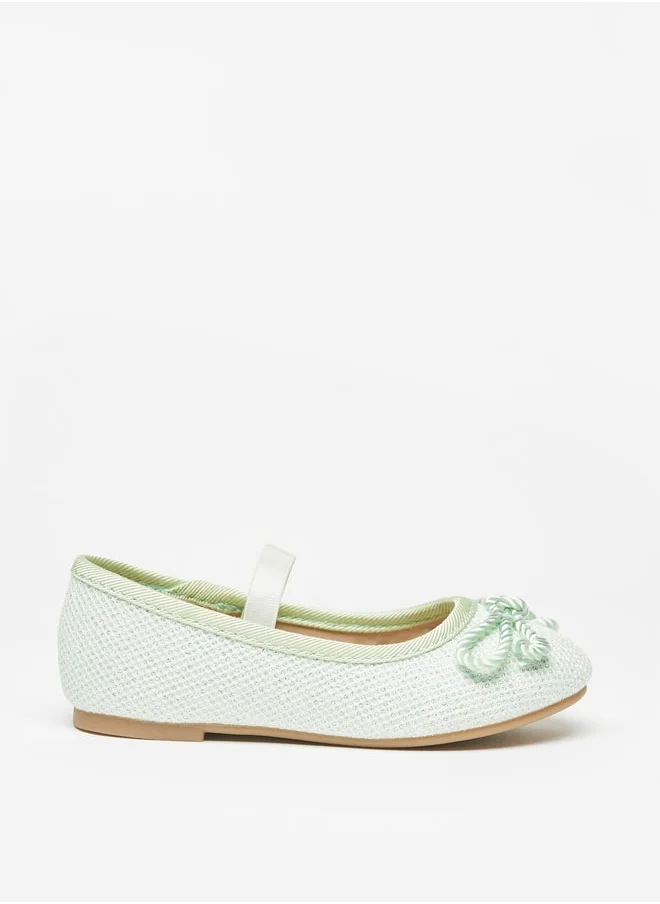 Flora Bella By Shoexpress Girl's Bow Accented Round Toe Slip-On Mary Jane Shoes