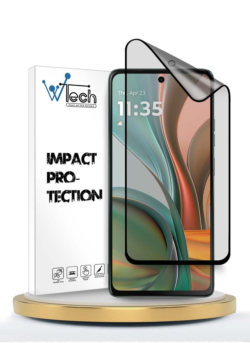 Wtech - Motorola Moto G75 5G 2024 Nano Ceramic Full Glue Full Cover Matte Flexible Screen Protector (MSCNMN) - Clear/Black - Image 1