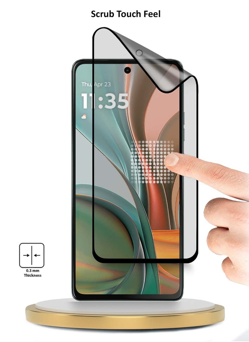 Wtech - Motorola Moto G75 5G 2024 Nano Ceramic Full Glue Full Cover Matte Flexible Screen Protector (MSCNMN) - Clear/Black - Image 1