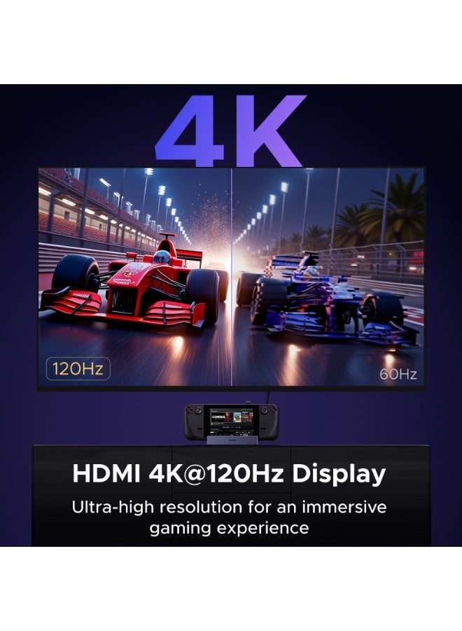 يو جرين محطة إرساء نينتندو سويتش 2، موزع ستيم ديك، وحدة توسعة الألعاب ROG Ally، مخرج HDMI بدقة 4K بمعدل 120 هرتز، منفذ إيثرنت RJ45 بسرعة 1000 ميجابت في الثانية، شحن سريع PD بقدرة 100 واط، موزع USB-A + USB-C، متوافق مع ستيم ديك / ROG Ally / NS 1 / NS 2 - Image 4