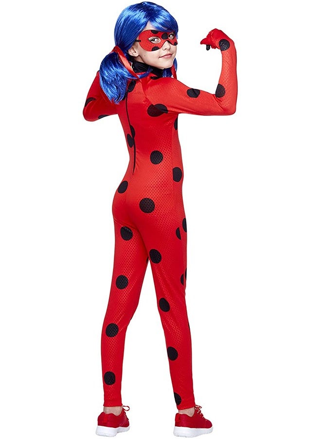 GROIC 3PCS Miraculous Ladybug Costume Ladybug Cosplay Costume Kids Costume with Eye Mask ,Bag  - Image 3