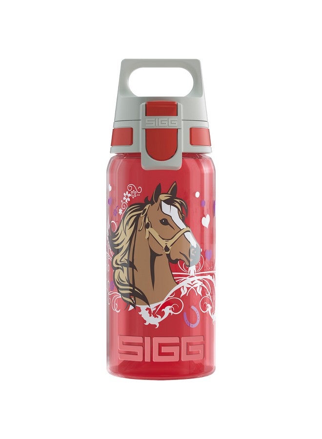 Sigg Kids Water Bottle Viva One Horses Leakproof Lid Dishwasher Bpa Free Sport And Bike One Hand Children'S Drink Bottle 17 Oz - Image 1