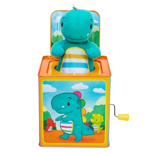 Schylling Brand Baby Dino Jack in The Box - Classic Tin Musical Popping Toy - Ages 18 Months to 4 Years - Image 1