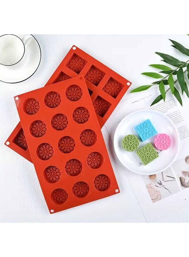 15 Cavity Nonstick Silicone Mold Cylindrical Baking Durable Reusable Cake Soap - Image 2