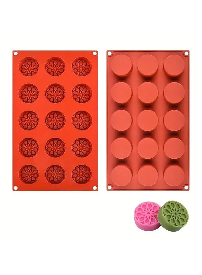 15 Cavity Nonstick Silicone Mold Cylindrical Baking Durable Reusable Cake Soap - Image 1