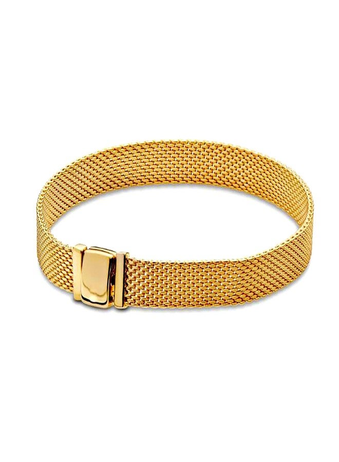 QeenseKc Reflexions Mesh Bracelet for Reflexion Clip-on Charm Bead in Gold 6.7 Inch - Image 1