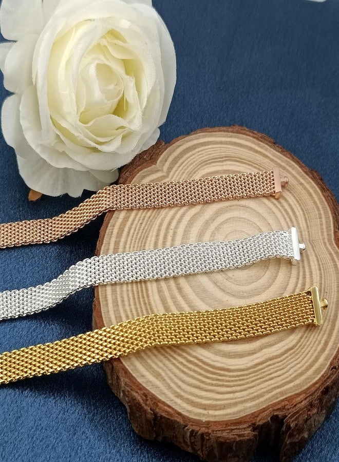 QeenseKc Reflexions Mesh Bracelet for Reflexion Clip-on Charm Bead in Gold 6.7 Inch - Image 2