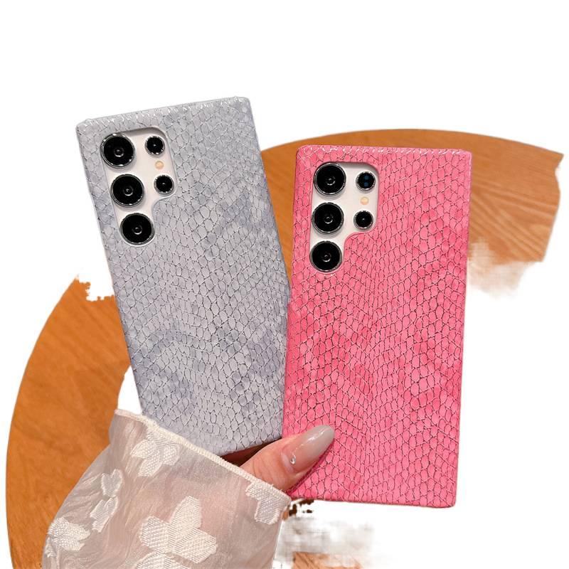 غطاء واقي بTPU لـ Samsung Galaxy S24 Ultra باللون Leopard Print من مادة TPU مع نقشة الثعبان وحماية من السقوط مع مقاوم للصدمات مع تغطية كاملة للتخزين العملي للمدرسة - Image 4