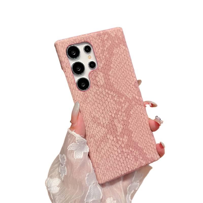 غطاء واقي بTPU لـ Samsung Galaxy S24 Ultra باللون Leopard Print من مادة TPU مع نقشة الثعبان وحماية من السقوط مع مقاوم للصدمات مع تغطية كاملة للتخزين العملي للمدرسة - Image 1