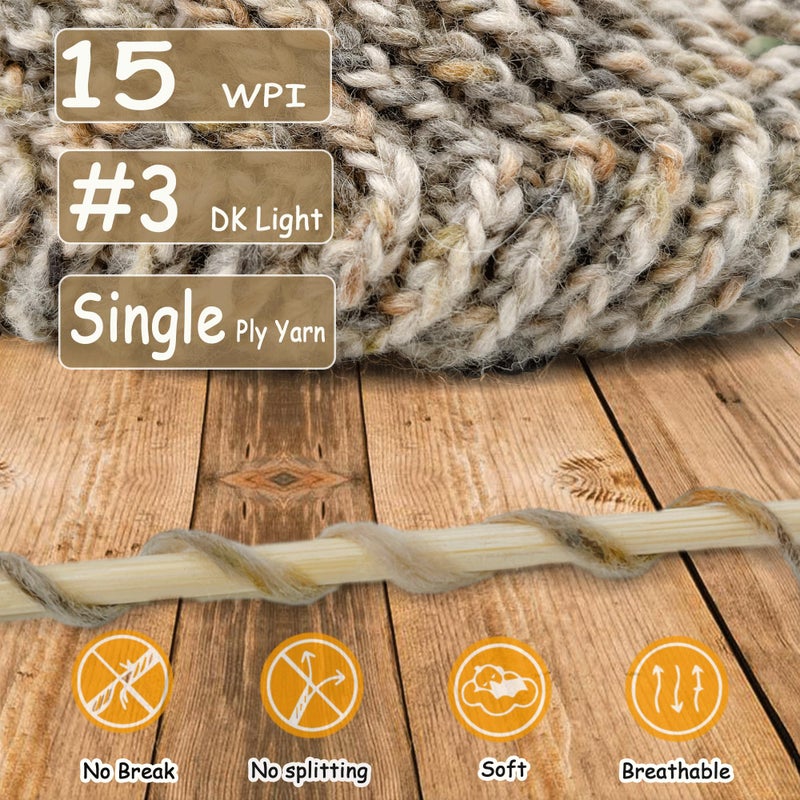 FREEASYFAR 2 Pack Wool Blend Yarn, 2x3.5oz / 285yds, #3 DK, 20% Wool 80% Acrylic, Variegated, Single-Ply Soft Crochet & Knitting Wool Yarn for Sweaters, Scarves, Hats (Smoky Mirage) - Image 2