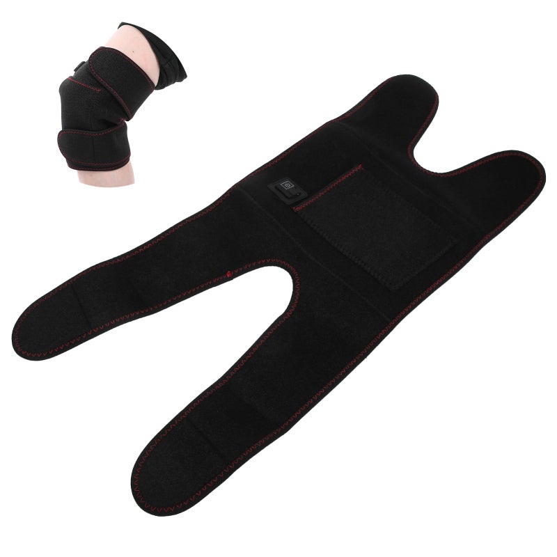 Electric Heating Knee Brace: 3 Gears Temperature Adjustable, Soft Skin-Friendly Fabric, Dual Pocket Design - Carbon Fiber Hot Compress Knee Pad for Knee Pain Relief, Blood Circulation & Physiotherapy - Image 5
