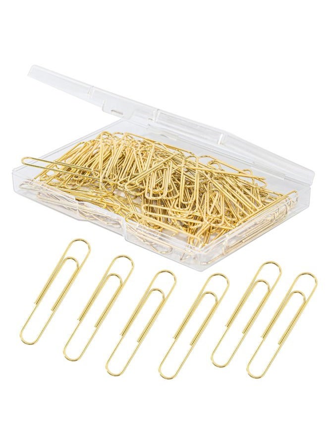 Bflaae Gold Paper Clips,Large Paper Clip 2 Inch Jumbo Paperclips,Smooth Heavy Duty Clips Office Supplies Ideal for Bookmark - Image 1