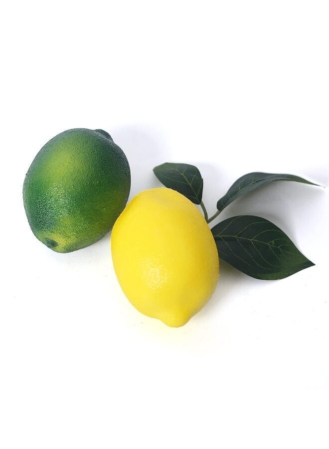 24PCS Simulated Lemons with Leaves, Two Sizes 1.97 and 2.60 Inches, Artificial Fruit Decor for Bowls, Table Centerpieces and Summer Kitchen Decorations - Image 5