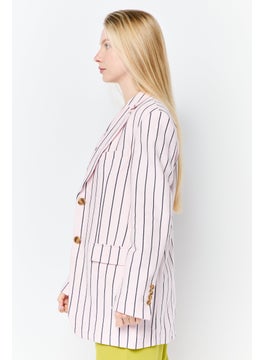 ESPRIT Women Regular Fit Knitted Casual Blazer, Pink  - Image 3