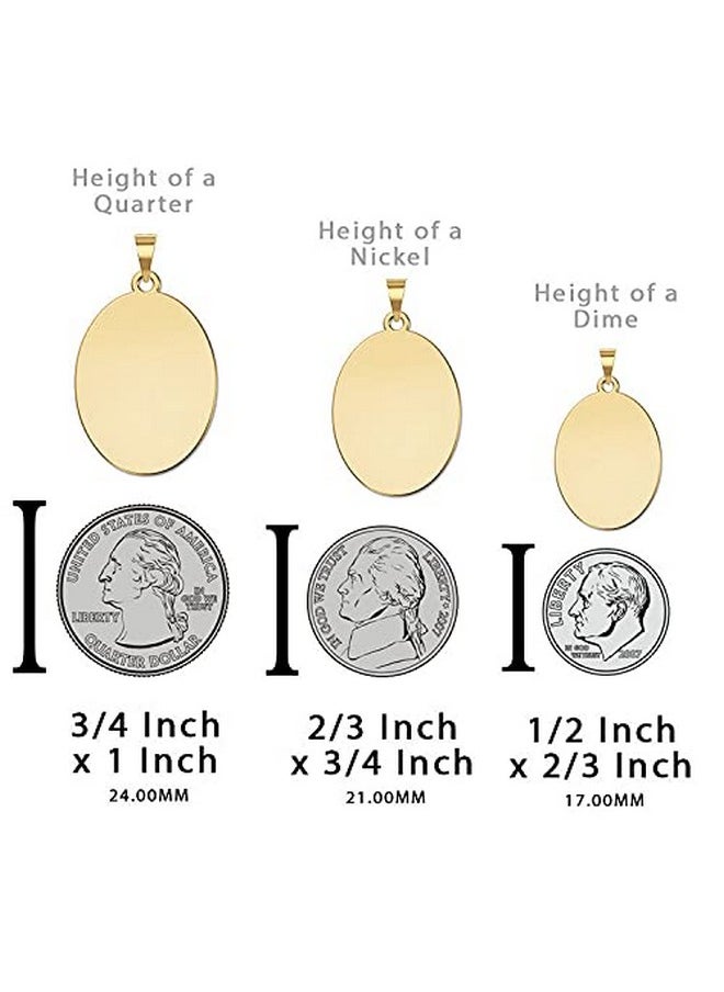 PicturesOnGold.com Saint Michael Oval Religious Medal 2 3 X 3 4 Inch Height Of Nickel Sterling Silver  - Image 2