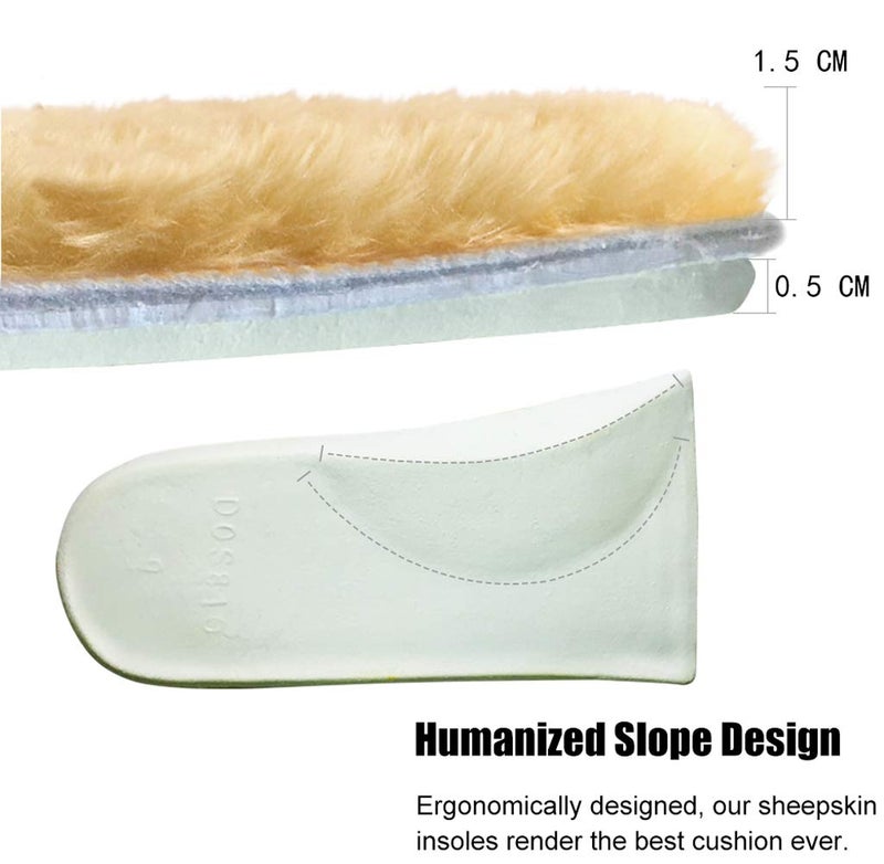 ABUSA Sheepskin Insoles Women's Premium Think Wool Fur Fleece Inserts Cozy & Fluffy 7 1 Pack - Image 5