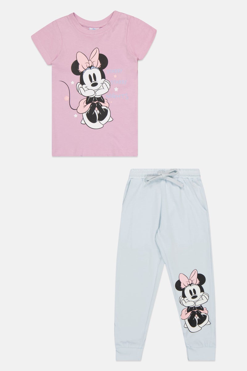 Disney Kids Girl 2 Pieces Micky And Friends Print Top And Pants Pyjama Set, Multicolor - Image 3